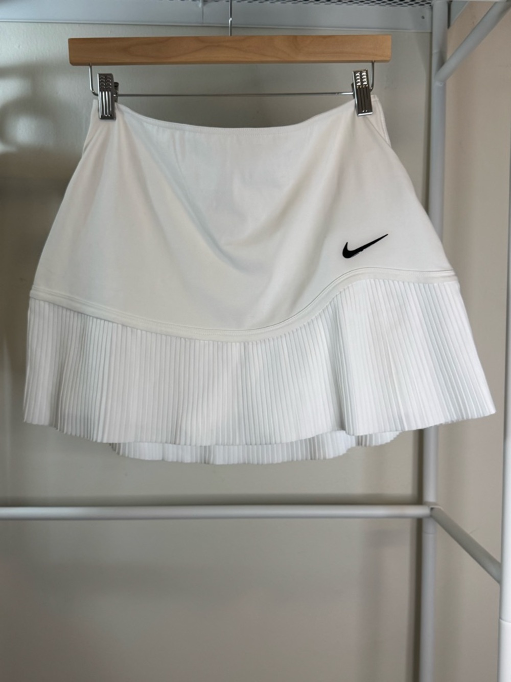 Nike White Pleated Mini Skirt